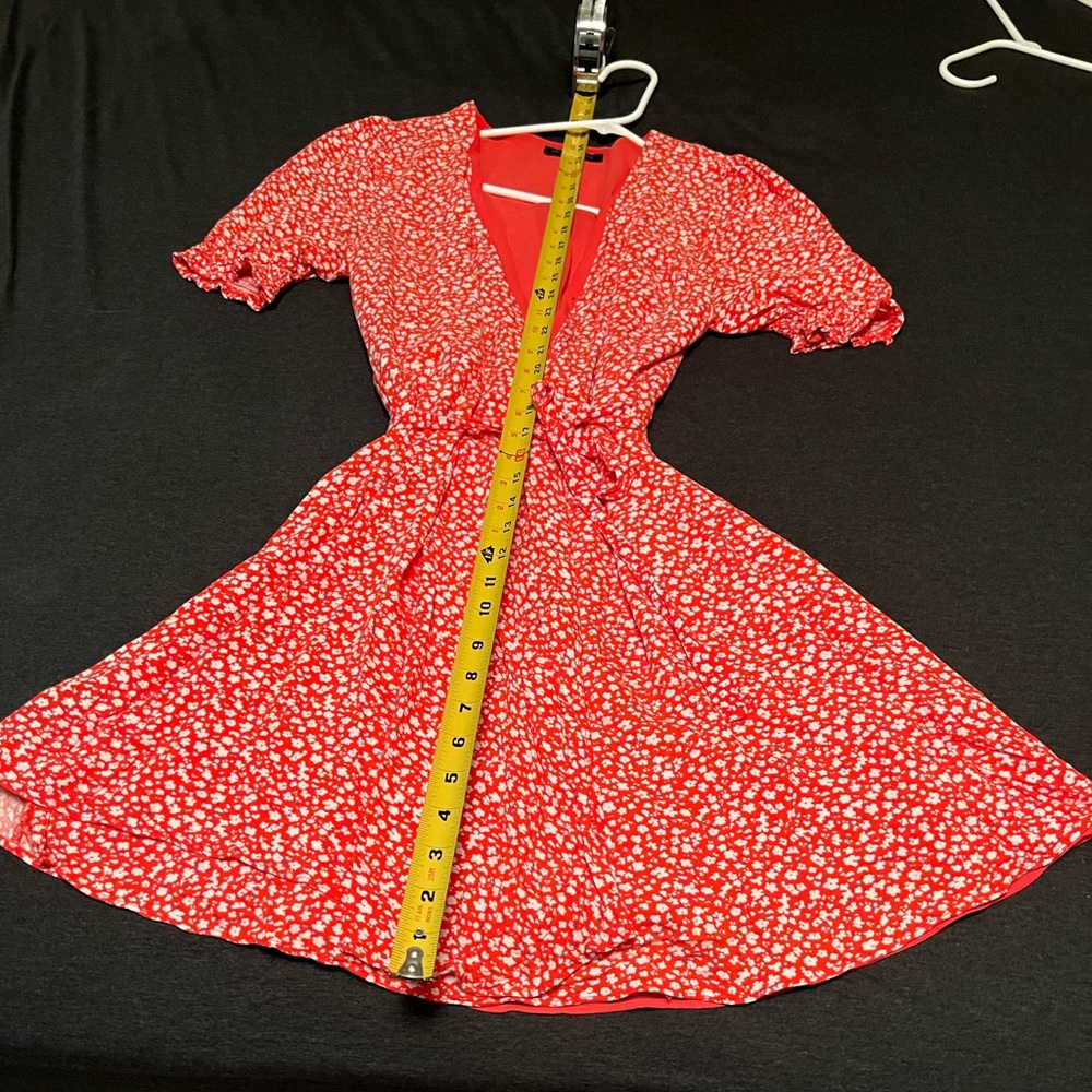Banana Republic Red and White Midi Dress